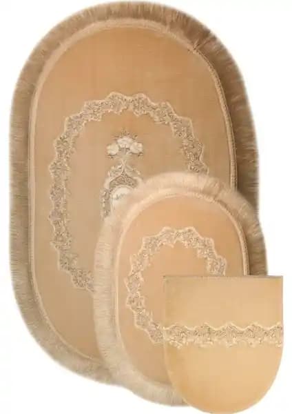 Bonny Home Exclusive Oval Vizon 3'lü Klozet Takımı ve Banyo Paspası Seti Özellikleri