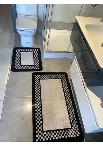 Brillant Melany 2'li Lateks Banyo Paspas Takımı Güvenli ve Şık Tasarım