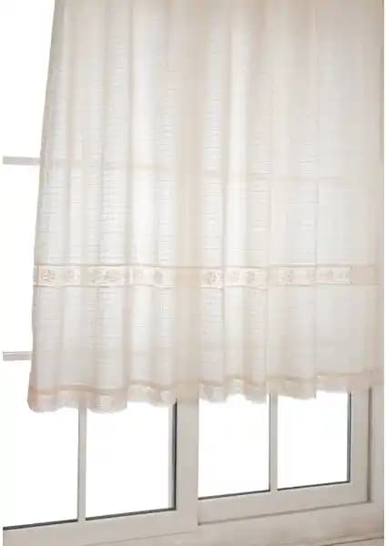 Buldan Işi Otantik Monika Ara Dantel Keten Perde Doğal ve El İşçiliği Detaylarıyla Dekorasyonun Şıklığını Yansıtın