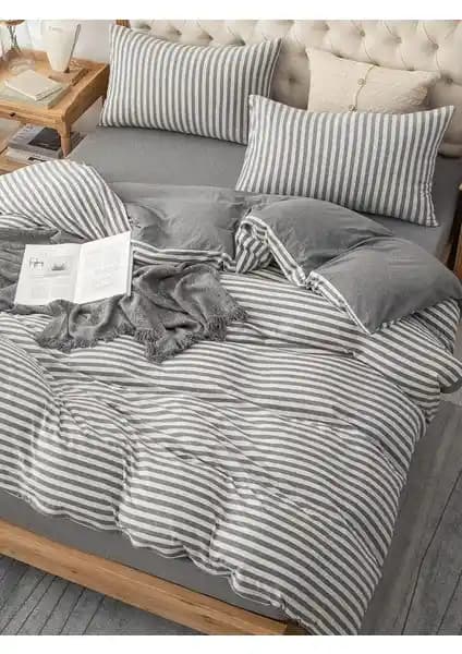 Caqqa Gray Collection Çift Kişilik Nevresim Takımı Modern ve Nefes Alan Tasarım