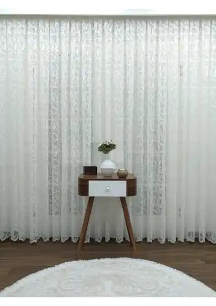 Caserta Home 1/3 Sık Pile Sarmaşık Şal Desenli Beyaz Tül Perde Özellikleri ve Kullanım Avantajları