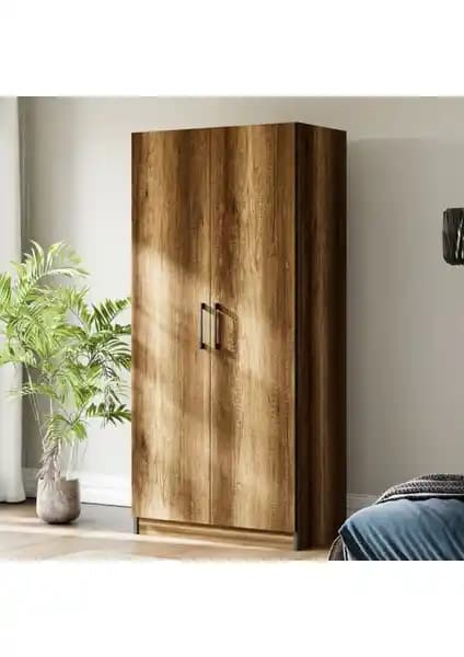 Ceramical GRE2 2 Kapaklı Dolap Gardrop Ceviz Modern Tasarım ve Kullanışlılık Özellikleri