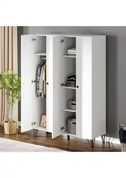 Ceramical GRM4 Beyaz Sunta 4 Kapaklı Gardrop Modern ve Fonksiyonel Tasarım