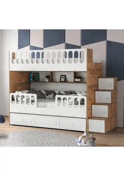 Çetin Ranza Panjur Yavrulu Ranza: Çok Yönlü ve Güvenli Çocuk Odası Mobilyası