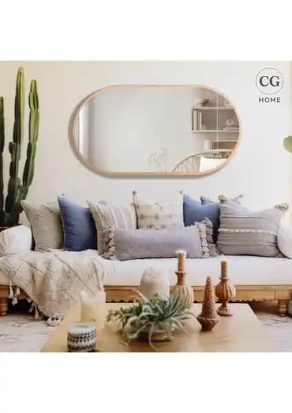 Cg Home Model Alfa Dekoratif Elips Şekilli Ayna Modern ve Çok Yönlü Tasarım