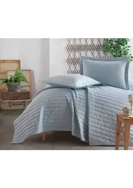 Clasy Pedra V4 Turkuaz Çift Kişilik Yatak Örtüsü Modern ve Şık Tasarım