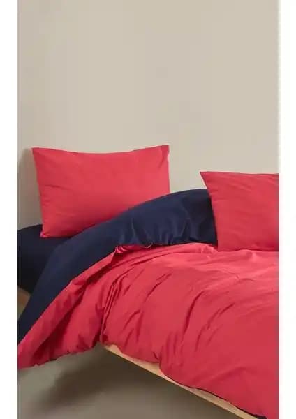 Colorpool Bright Future Kırmızı-Lacivert Nevresim Takımı Şık ve Dayanıklı Pamuklu Yatak Seti