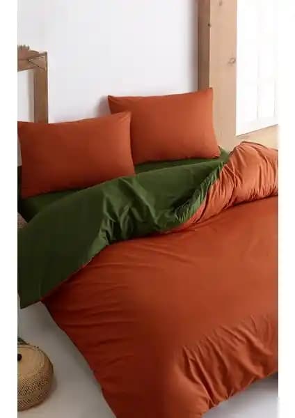 Colorpool Go Earth Koyu Tarçın-Koyu Yeşil Nevresim Takımı Doğallık ve Şıklık Bir Arada