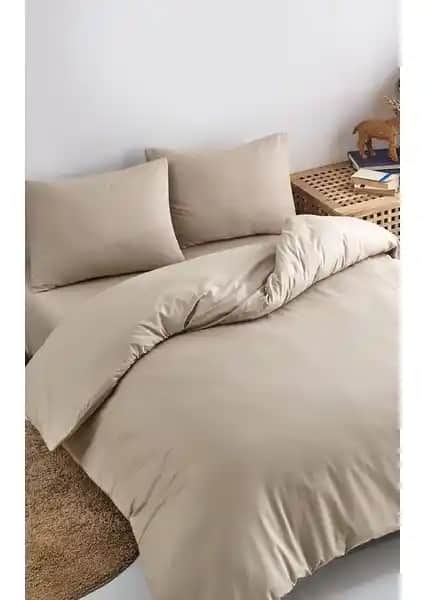 Colorpool Go Earth Tahin Rengi Nevresim Takımı Doğal Pamuklu Yatak Takımı