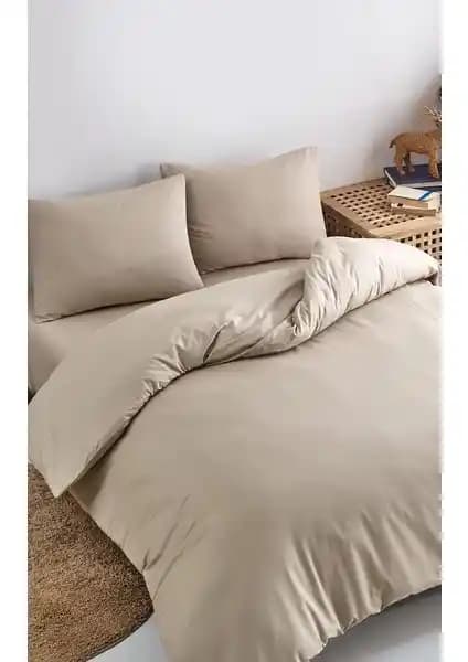 Colorpool Go Earth Tahin Rengi Nevresim Takımı Doğal Pamuklu Yatak Takımı