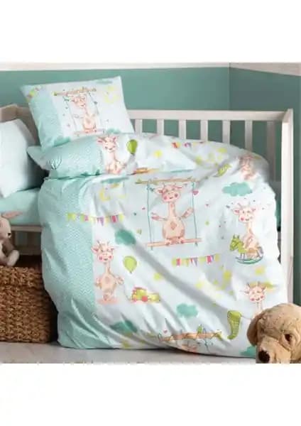 Cotton Box Bebek Nevresim Takımı Zürafa Yeşil - Dayanıklı ve Şık Çocuk Odası Aksesuarı