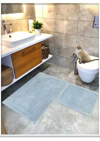 Cotton Crafty %100 Pamuk Dokuma Banyo Paspas Seti: Dayanıklı, Çevreci ve Şık Tasarım