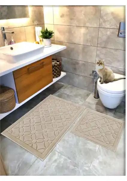 Cotton Crafty %100 Pamuk Dokuma Banyo Paspas Seti: Doğal ve Şık Tasarım Çevre Dostu Ürün