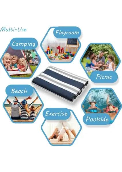 Craft Home Kamp Piknik ve Plaj Hasır Lacivert Modern ve Çevre Dostu Kullanışlı Tasarım