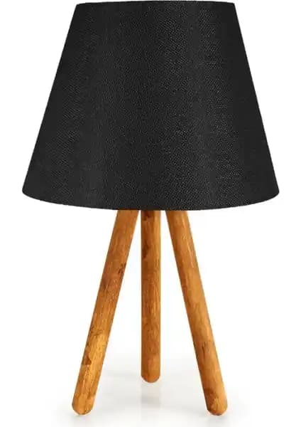 D-Light Tripod Masa Lambası Siyah Modern ve Doğal Tasarımıyla Dekorasyonunuza Şıklık Katıyor