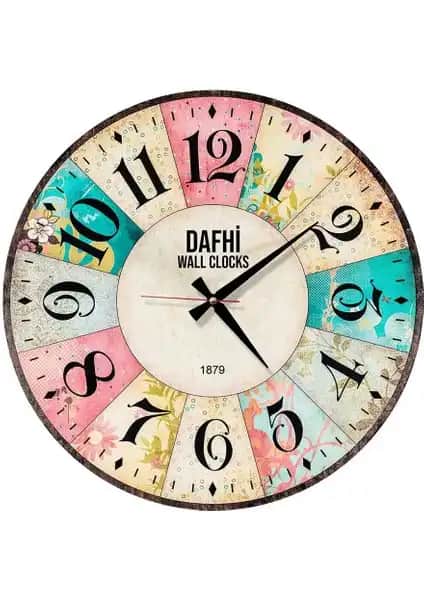 Dafhi Ahşap Dekoratif Duvar Saati 45x45cm Estetik ve Fonksiyonel Tasarım