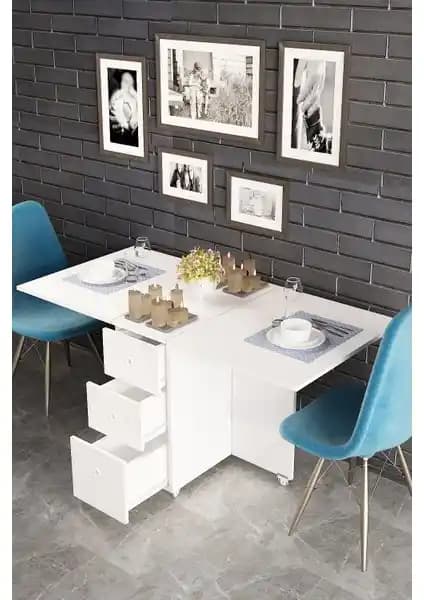 Dekorfim Lagertha Katlanır Yemek Masası: Modern ve Çok Yönlü Tasarım Özellikleri