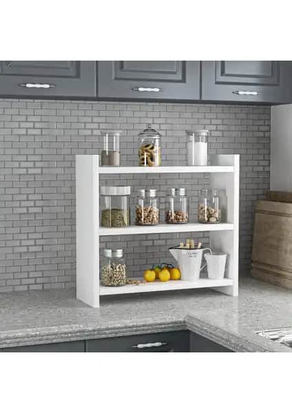 Demonte Dekor Carmen Mutfak Tezgah Rafı Modern ve Pratik Mutfak Organizasyonu Çözümü