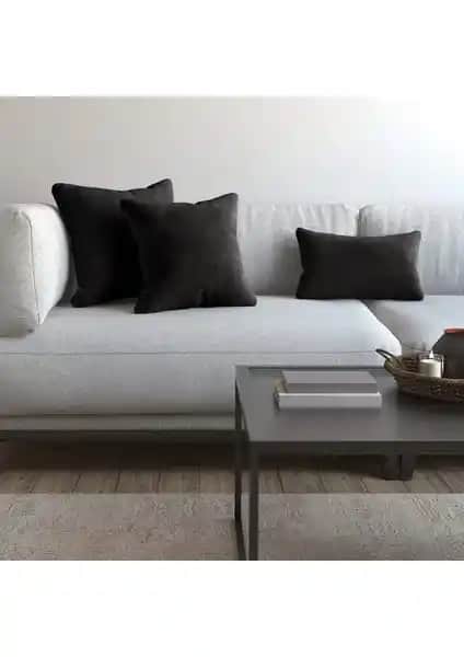 Demor Home Soft Series Panter Siyahı Kırlent ve Yastık Kılıfı Modern Dekorasyon İçin Uygun