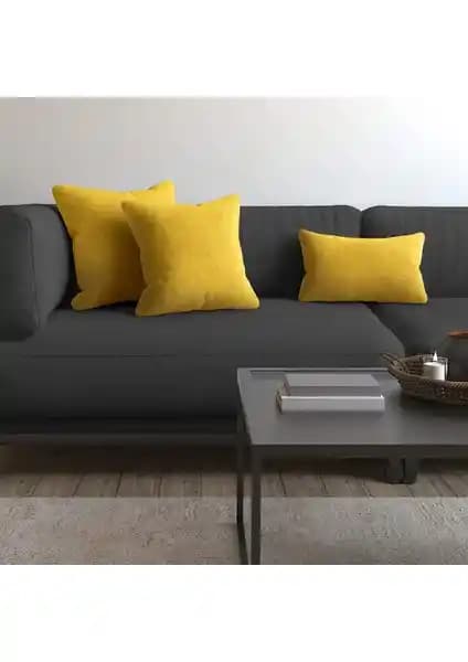 Demor Home Soft Serisi Acem Lale Sarısı Kırlent ve Yastık Kılıfı - Şık ve Konforlu Ev Dekorasyonu Ürünü
