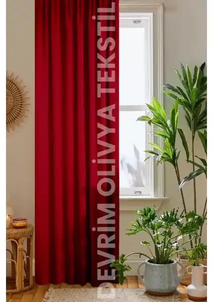Devrim Olivya Tekstil Kırmızı Blackout Perde Modern Tasarım ve Yüksek Kalite