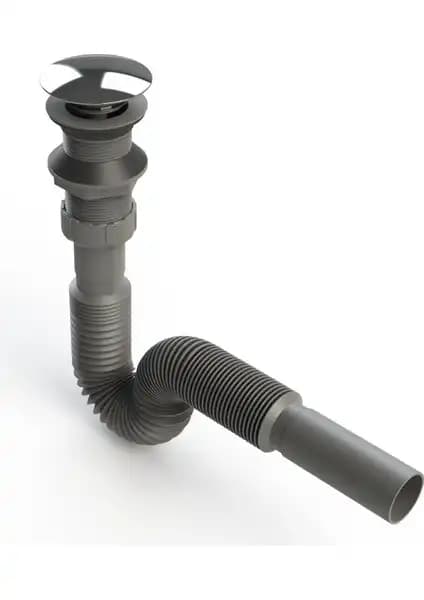 Donau 321-325 Pop-Up Körüklü Lavabo Sifonu: Modern Tasarım ve Kullanım Kolaylığı