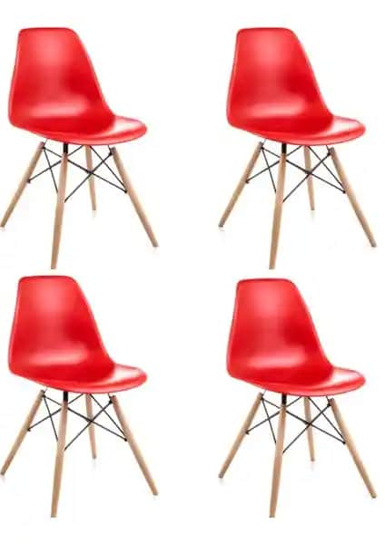 Dorcia Home Kırmızı Eames Sandalye Modern Tasarım ve Dayanıklılık Sunar