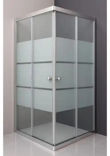Durul Duşakabin Kare Parlak Profil Kumlama Box Desen Cam ile Şık ve Uygun Fiyatlı Banyo Tasarımı