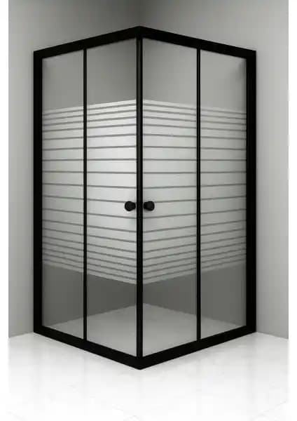 Durul Duşakabin Kare Siyah Profil Çizgili Cam Modern Tasarım ve Kullanım Kolaylığı