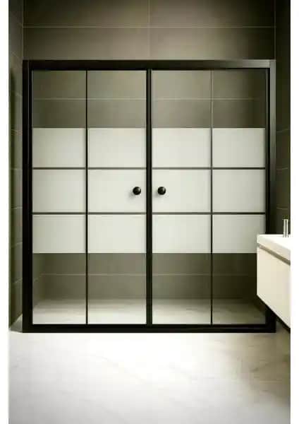 Durul Siyah Box Desenli Duşakabin Modern Banyolar İçin Şık ve Dayanıklı Çözüm