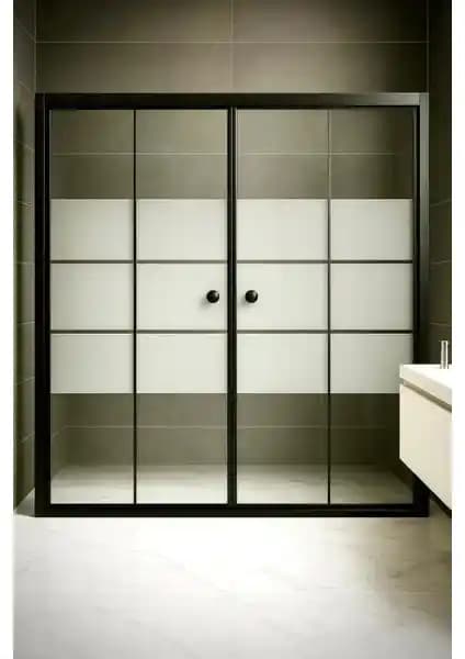 Durul Siyah Box Desenli Duşakabin Modern Banyolar İçin Şık ve Dayanıklı Çözüm