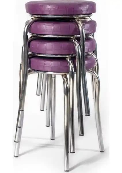 Ekip Shop Mor Mutfak Sandalyesi 4'lü Modern Endüstriyel Tasarım ve Dayanıklılık