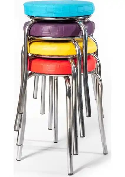 Ekip Shop Renkli 4'lü Mutfak Sandalyesi ile Modern ve Dayanıklı Oturma Alanları