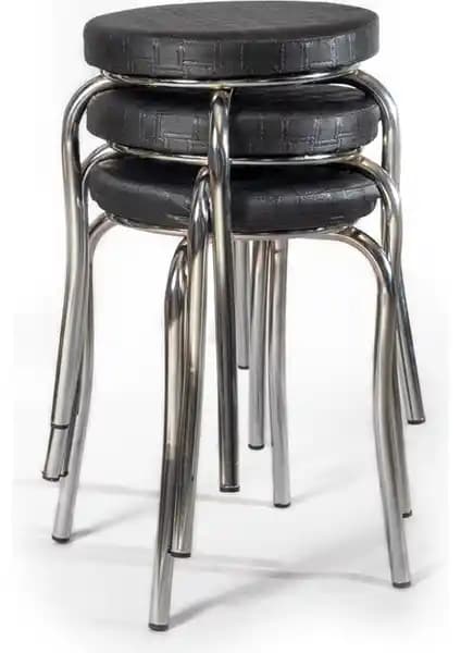 Ekip Shop Siyah Endüstriyel Tarzda Modern ve Dayanıklı Mutfak Sandalyesi