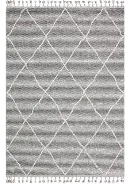 Eko Halı Soho Sh 02 Grey Gri Modern ve Etnik Desenli İnce Halı Dekorasyon İçin