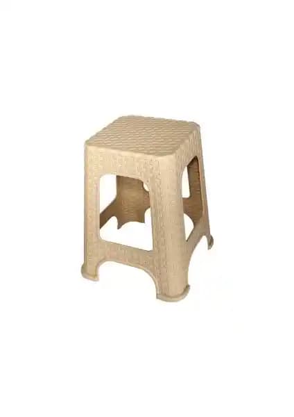 Elif Plastik Rattan Büyük Boy Sarı Tabure Modern ve Dayanıklı Oturma Çözümü