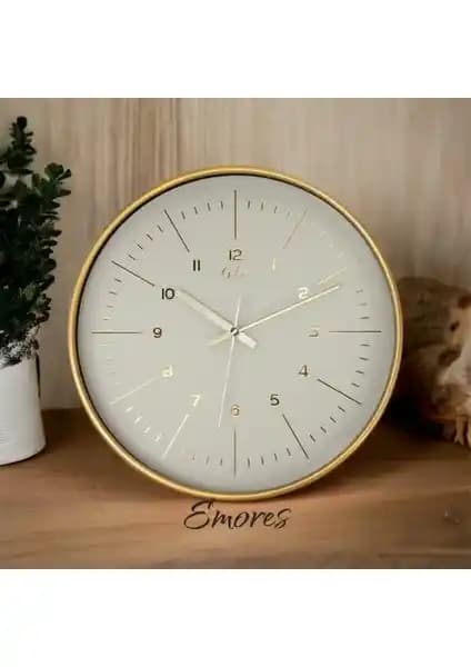 Emores 30 cm Gerçek Cam Sessiz Mekanizma Duvar Saati Modern ve Dayanıklı Tasarım
