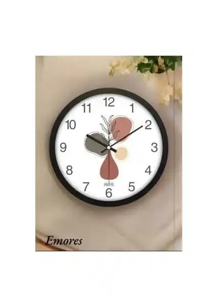 Emores 30 cm Gerçek Cam Sessiz Mekanizma Duvar Saati Modern ve Şık Tasarım