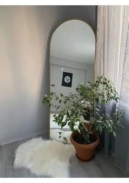 Enc Home 180x50 cm Ayaklı Oval Metal Aynası Şık ve Dayanıklı Tasarım