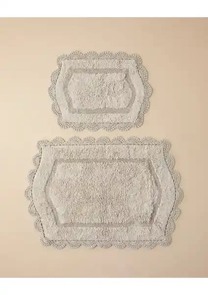 English Home Mia Pamuklu Kaydırmaz Taban Banyo Paspası Seti: Şık ve Güvenli Banyo Dekorasyonu İçin Ideal