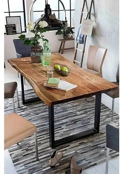 Enjoy Life Ahşap Kütük Yemek Masası: Doğal ve Dayanıklı Tasarım Özellikleri