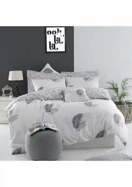 Enlora Home Mature Nevresim Seti Çift Kişilik Gri Damalı Modern Tasarım