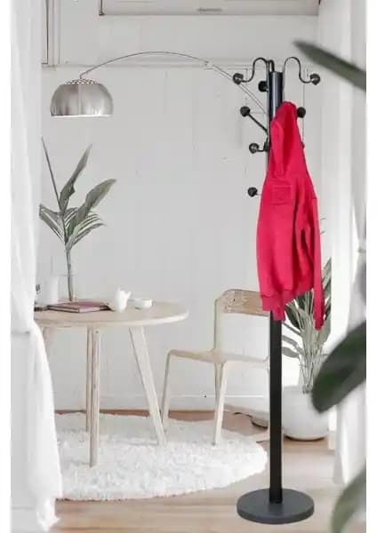 Erofis Siyah Ayaklı Elbise Askısı: Şık ve Dayanıklı Metal Depolama Çözümü