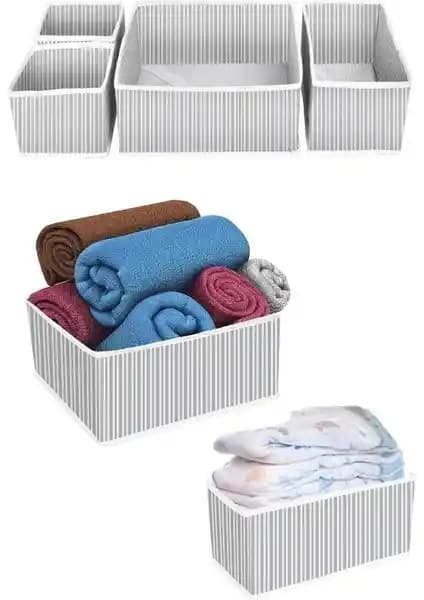 Esti 4'lü Çekmece Düzenleyici Kutu Seti Gri – Çok Amaçlı ve Pratik Depolama Çözümü