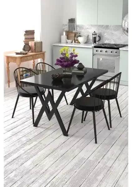 EVDEMO Eylül Mutfak Masa Sandalye Takımı Modern ve Şık Tasarım ile Dayanıklılık Sunar