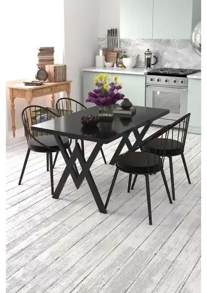 EVDEMO Eylül Mutfak Masa Sandalye Takımı Modern ve Şık Tasarım ile Dayanıklılık Sunar