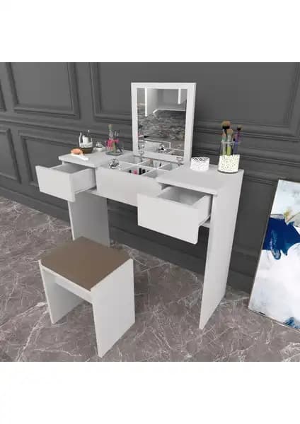 EVDEMO Martı Makyaj Masası ve Takı Dolabı: Şık ve Fonksiyonel Mobilya Çözümü