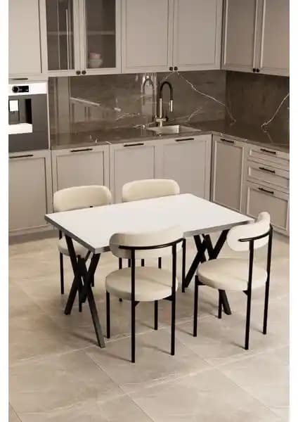 EVDEMO Trend 4 Kişilik Modern ve Dayanıklı Mutfak Masa Takımı Özellikleri ve Tasarımı