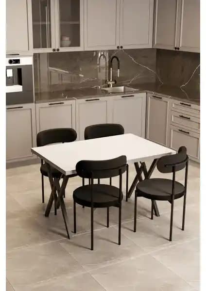 EVDEMO Trend 4 Kişilik Mutfak Masa Takımı Modern Tasarım ve Dayanıklılık Sunar