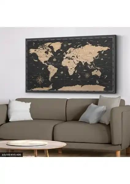 Evine Moda Dünya Haritası Kanvas Tablo: Modern ve Dayanıklı Duvar Dekoru Seçenekleri